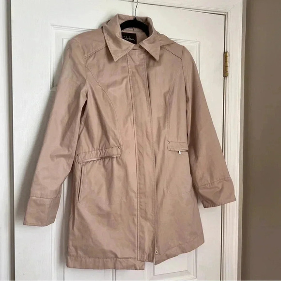 Cole Haan Jackets & Blazers - Cole Haan Women’s Beige/Tan Packable Hooded Rain Jacket - XS